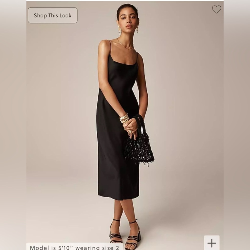 J. Crew Gwyneth Slip Dress in Black Luster Charmeuse 4